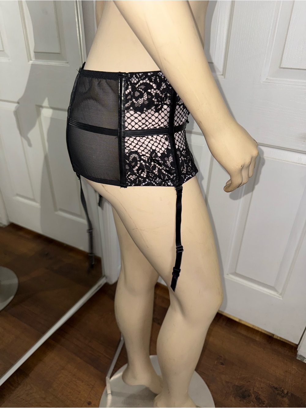 Victoria's Secret Black Lace-Up Garter Skirt - Picture 2 of 5